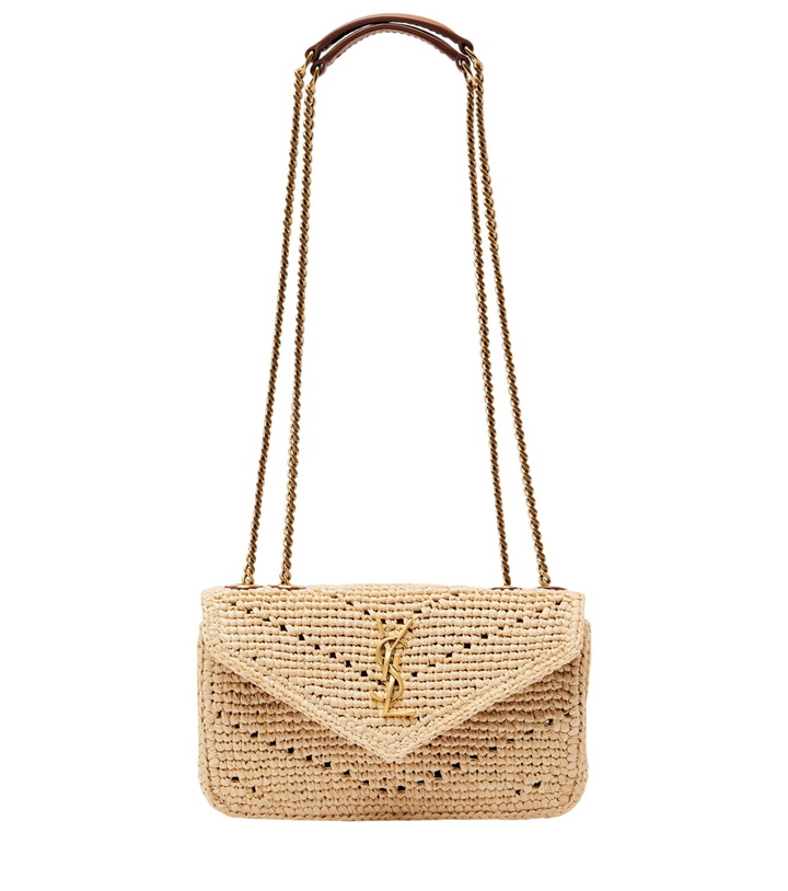 Photo: Saint Laurent Loulou Mini raffia shoulder bag