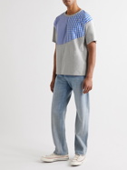 Aloye - Poplin-Panelled Cotton-Jersey T-Shirt - Gray