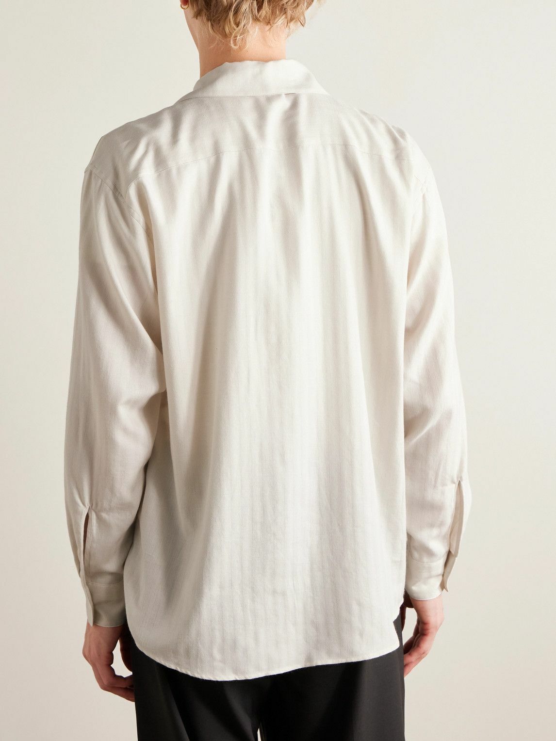 Auralee - Herringbone Cotton and Cashmere-Blend Shirt - White Auralee