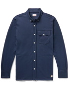 Armor Lux - Button-Down Collar Cotton-Jersey Shirt - Blue