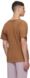 Homme Plissé Issey Miyake Brown Recycled Polyester T-Shirt