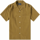 Portuguese Flannel Men's Atlantico Seersucker Vacation Shirt in Olive