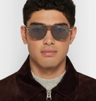 Brioni - Aviator-style Acetate Sunglasses - Brown