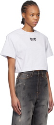 We11done Gray Shoulder Pad Cropped T-shirt