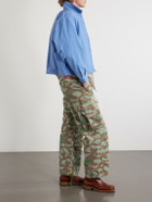 Cherry Los Angeles - Camouflage Paint-splattered Cargo Wide-leg Trousers - Green