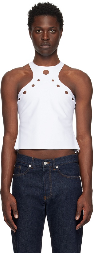 Photo: Jean Paul Gaultier White Perforated Tank Top