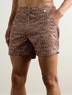 Mr P. - Straight-Leg Mid-Length Printed Swim Shorts - Brown