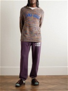 Camp High - Tapered Logo-Print Cotton-Jersey Sweatpants - Purple