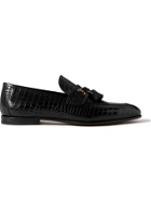 TOM FORD - Sean Croc-Effect Leather Tasselled Loafers - Black