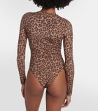 Valentino Leopard-print jersey bodysuit