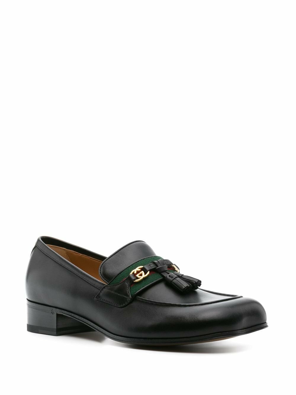 Gucci Black Web Interlocking G Loafers Gucci