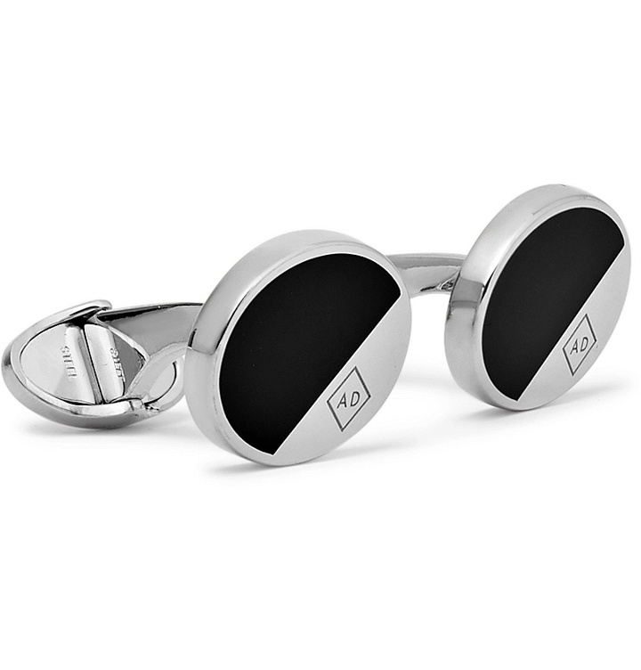 Photo: Dunhill - Silver-Tone and Enamel Cufflinks - Black