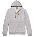 Brunello Cucinelli - Mélange Cashmere-Blend Jersey Zip-Up Hoodie - Gray