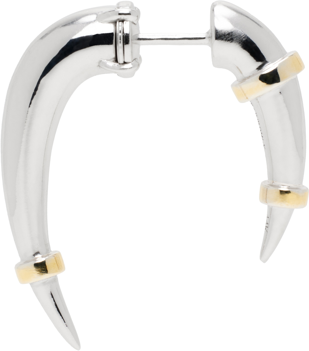 Rainbow K White Gold Horn Single Earring