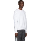 Off-White White and Silver Diagonal Unfinished Slim Sweatshirt
