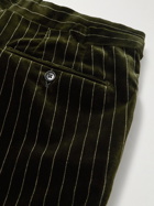 TOM FORD - Shelton Slim-Fit Pinstriped Cotton-Velvet Suit Trousers - Green