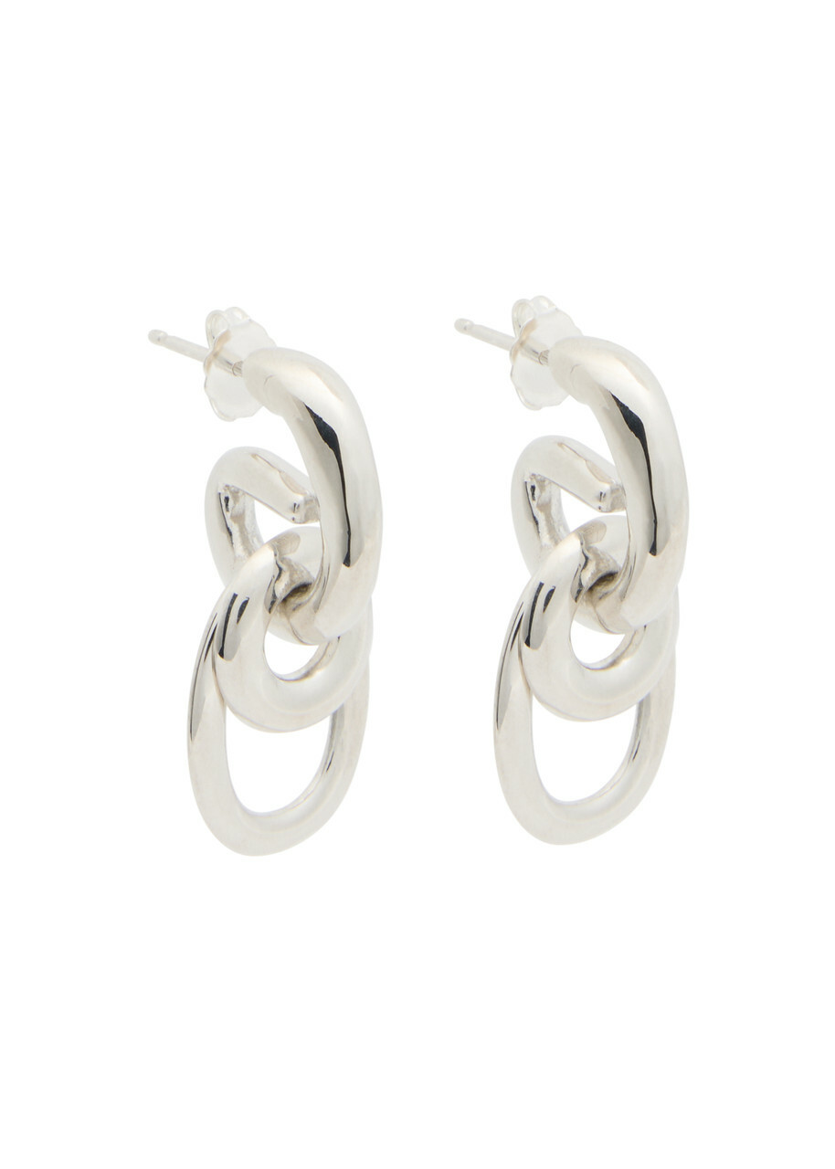 Agmes Ellipses Sterling Silver Hoop Earrings - One Size