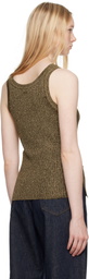 TOM FORD Gold & Brown 'Tom Ford' Metal Plaque Tank Top