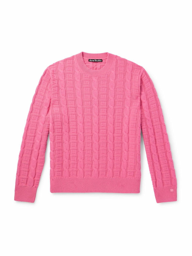 Photo: Acne Studios - Kelviro Cable-Knit Sweater - Pink