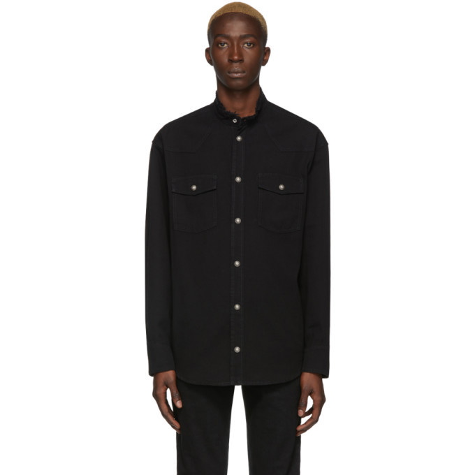 Photo: Balmain Black Denim Oversized Shirt