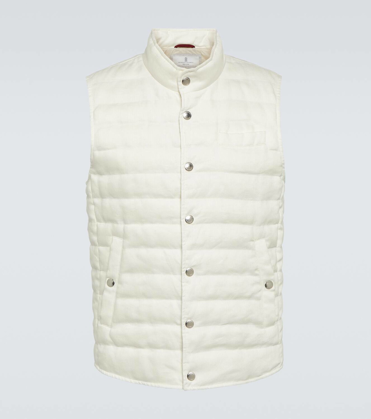 Brunello Cucinelli Quilted linen down vest