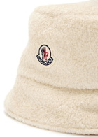 Moncler Reversible Logo Fleece and Shell Bucket hat Cream