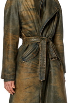 Diesel Trench coat in coated denim - Denim Jackets - Unisex - Brown