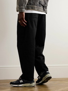 Neighborhood - Easy Tapered Cotton-Twill Drawstring Trousers - Black