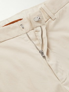 Zegna - Slim-Fit Straight-Leg Stretch-Cotton Twill Trousers - Neutrals