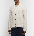 Oliver Spencer - Beckford Striped Linen and Cotton-Blend Jacquard Jacket - Sand