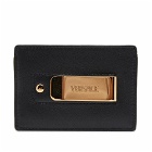 Versace Men's Medallion Card Holder in Black/Gold