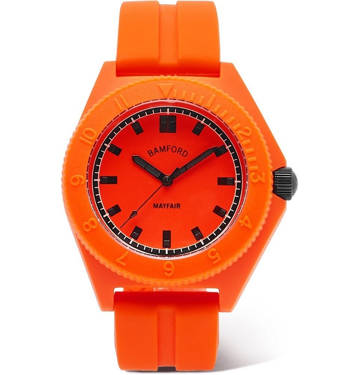 Photo: Bamford Watch Department - Mayfair Rubber Watch - Orange