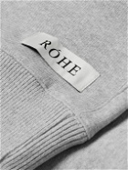 RÓHE - Logo-Appliquéd Organic Cotton-Blend Jersey Hoodie - Gray