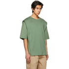 Juun.J Green Jersey and Poplin Side Slit T-Shirt