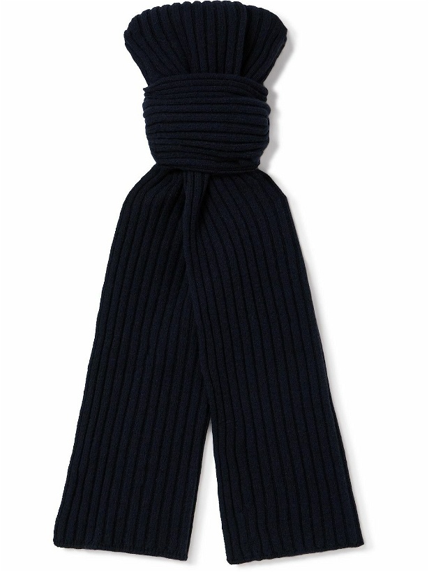 Photo: De Petrillo - Ribbed Merino Wool and Cashmere-Blend Scarf