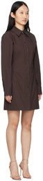 Victoria Beckham Brown Fitted Shirt Mini Dress