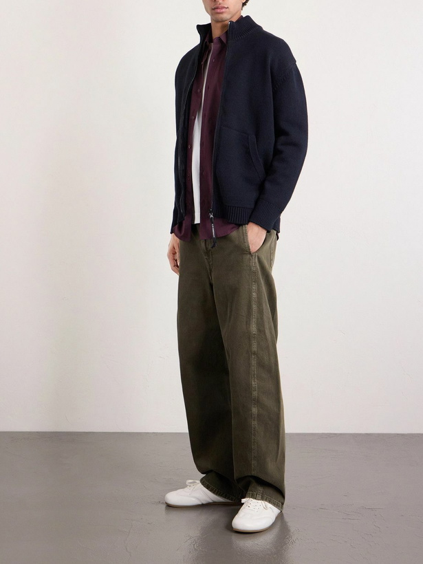 Photo: C.P. Company - Knitted Zip-Up Cardigan with Detachable Cotton Gilet - Blue