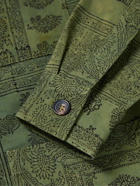 Karu Research - Corduroy-Trimmed Printed Cotton-Canvas Chore Jacket - Green