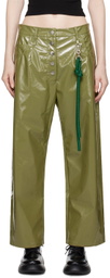 Song for the Mute Green Straight-Fit Faux-Leather Trousers