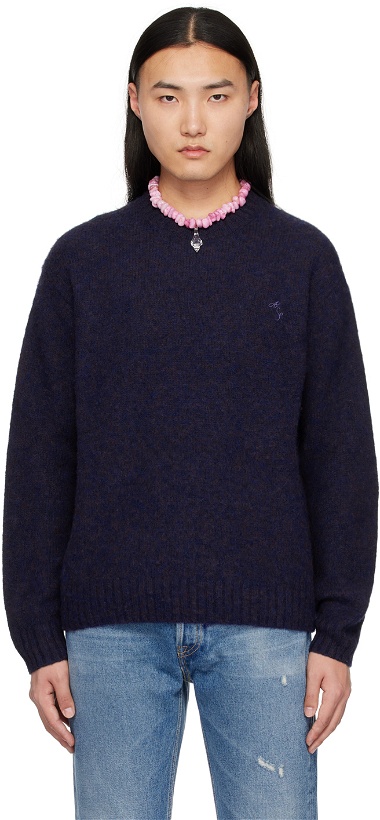 Photo: Acne Studios Navy Embroidered Sweater