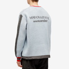 And Wander Men's x Maison Kitsuné Crew Knit in Light Blue