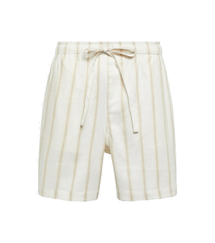 Photo: Commas Striped linen-blend shorts