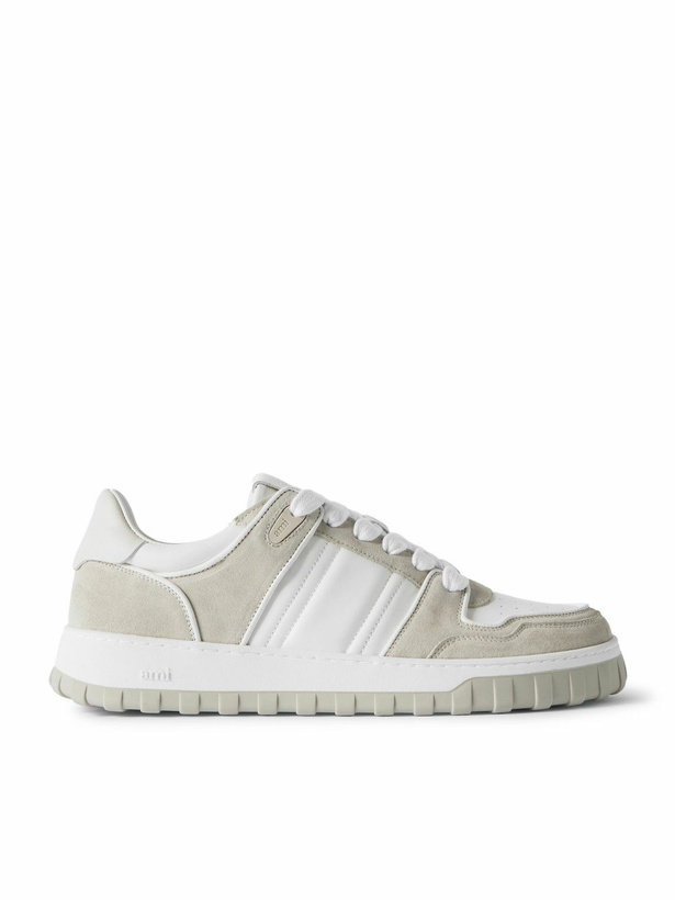 Photo: AMI PARIS - Leather and Suede Sneakers - Neutrals