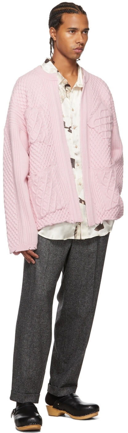 Magliano Pink Virgin Wool Jacket Cardigan Magliano