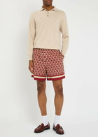 Valentino Garavani Logo-printed Cotton-poplin Shorts Multicoloured 1