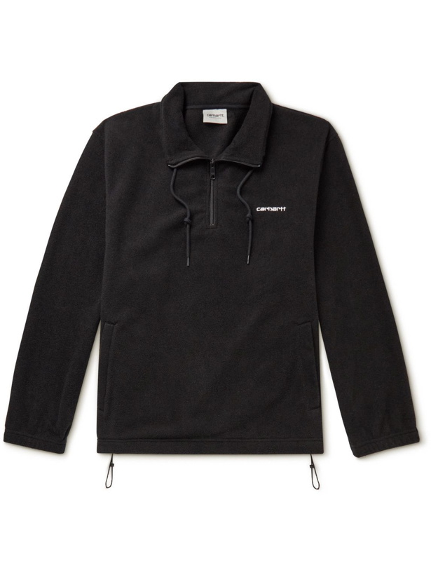 Photo: Carhartt WIP - Ethan Logo-Embroidered Fleece Half-Zip Sweatshirt - Black