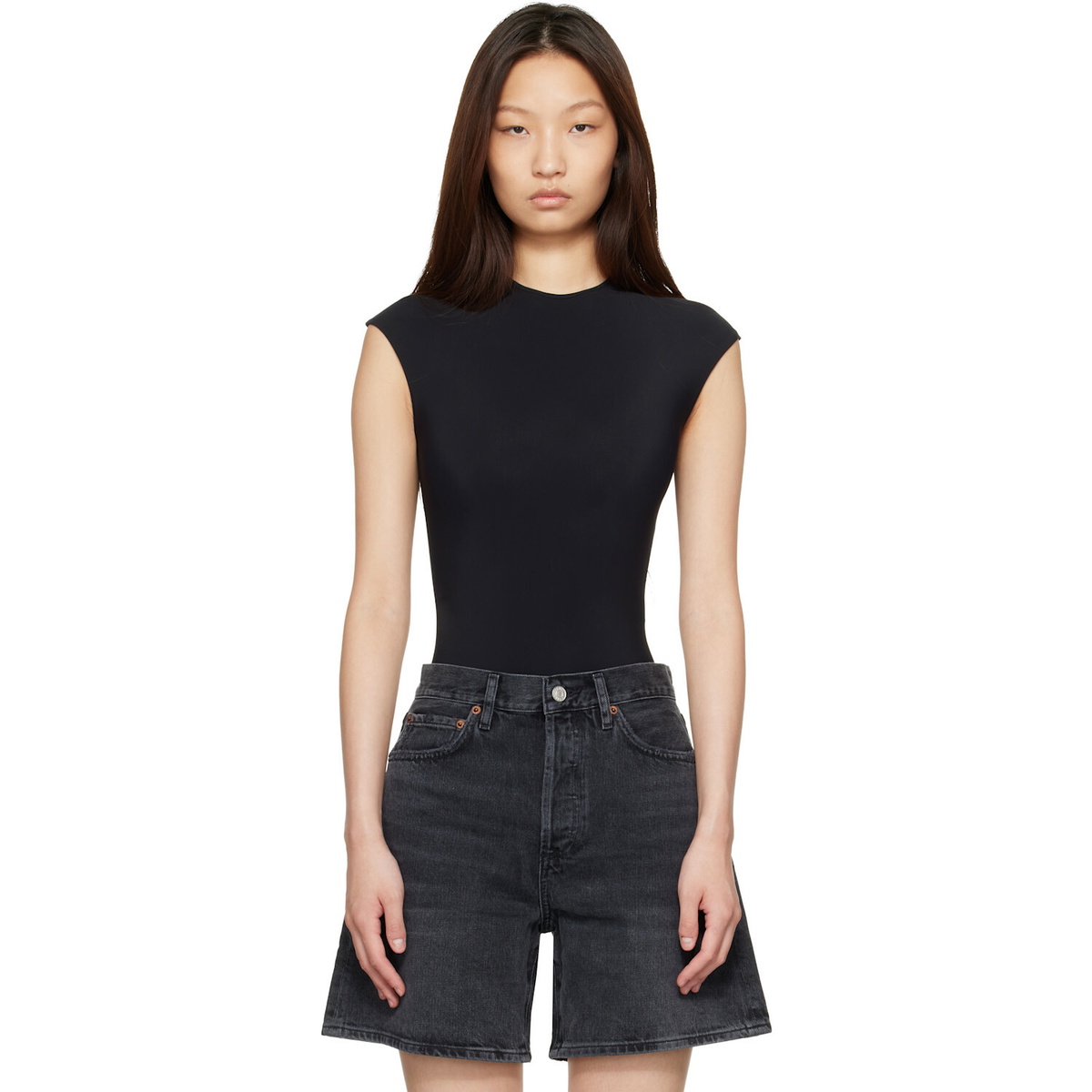 AGOLDE Black Agata Bodysuit