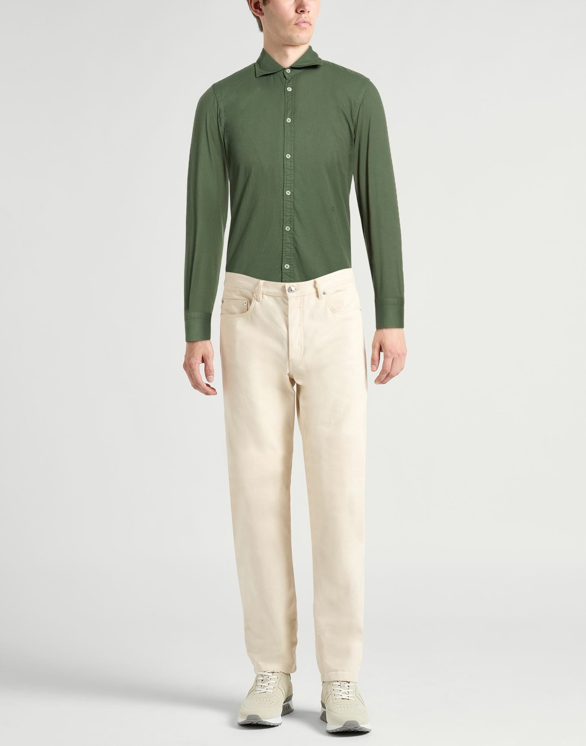 Massimo Alba Mens Shirt Military in Green