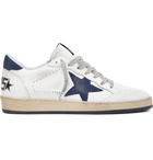 Golden Goose - Ball Star Distressed Leather Sneakers - White