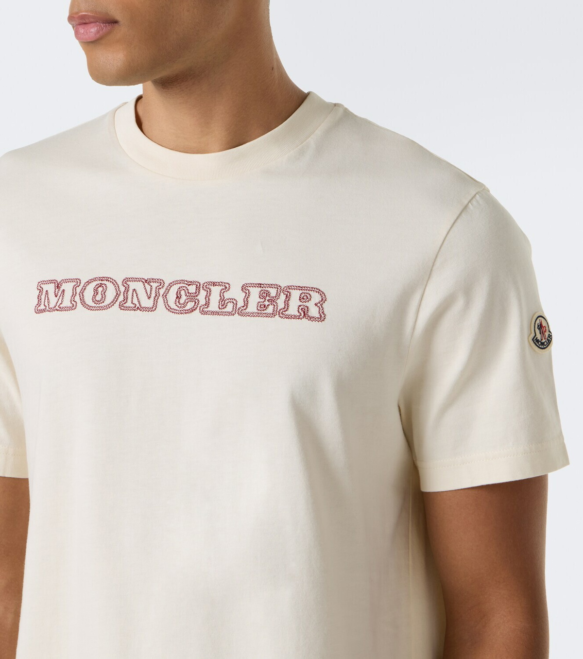 Moncler Logo embroidered cotton jersey T-shirt